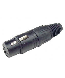 Jack Neutrik XLR Female (màu đen, chân mạ vàng)